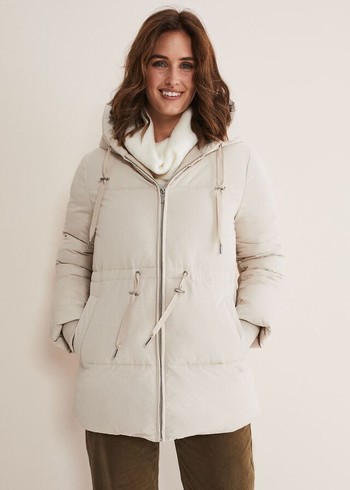 Phase Eight Isla Toggle Puffer Coats White Australia | SO9415237